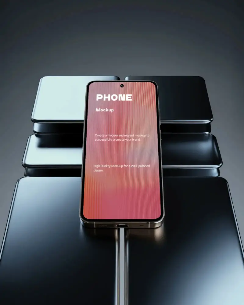 google-pixel-phone-mockup-premium-smartphone-on-stacked-metallic-platform-with-soft-light