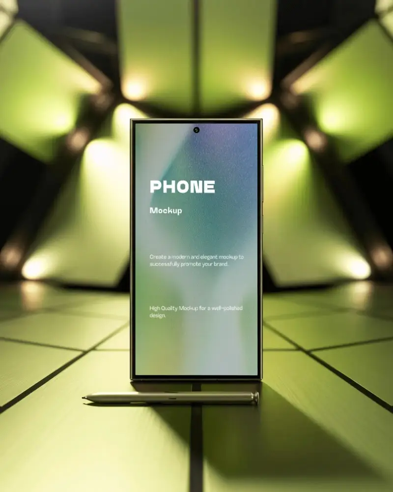 samsung-s25-ultra-phone-mockup-premium-smartphone-with-stylus-in-futuristic-green-light-setting