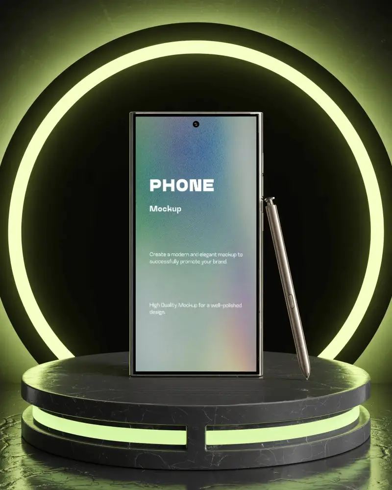 realistic-samsung-s25-ultra-phone-mockup-smartphone-display-on-neon-lit-podium-with-digital-style