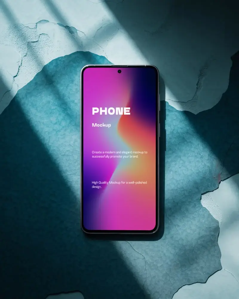 modern-google-pixel-smartphone-mockup-android-device-on-weathered-paint-surface-background