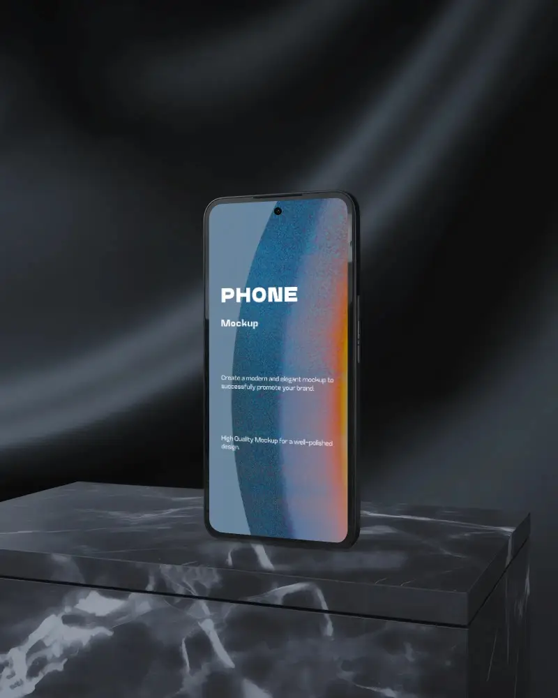 oneplus-phone-mockup-front-display-on-dark-marble-platform-with-soft-studio-lighting