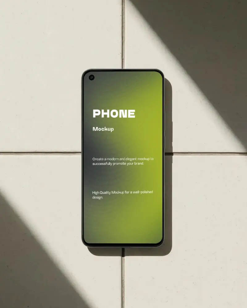 Googlepixel Sleek Modern Smartphone Mockup With Minimalist Tile Background Perfect