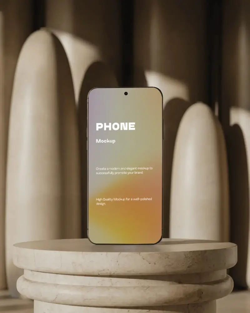 Googlepixel High Quality Phone Mockup Showcasing Minimal Design With Geometric Elements