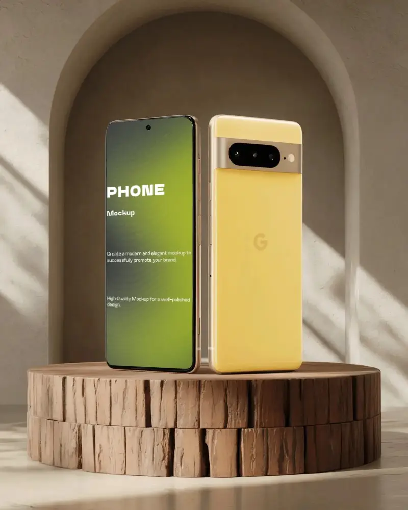 Googlepixel Sleek Modern Smartphone Mockup With Edge To Edge Display And Multi Lens Camera Layout