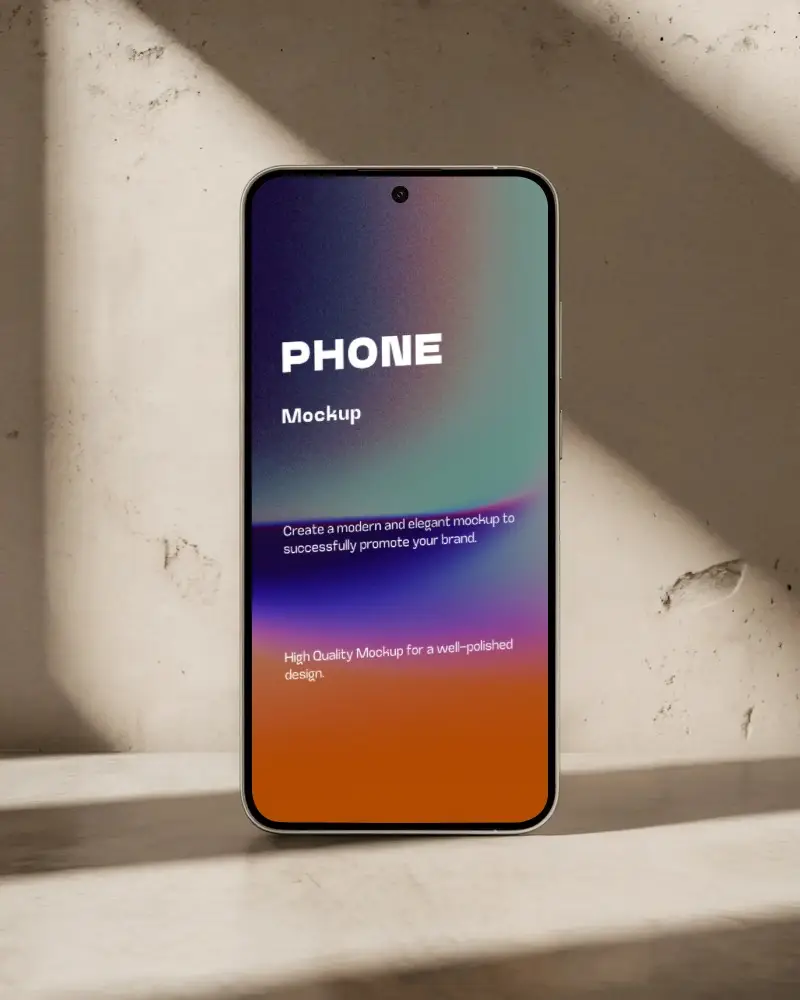 Motorola Vertical Smartphone Mockup Showcasing Latest Mobile Interface On Smooth Surface