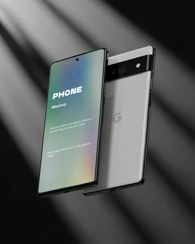 Googlepixel High Resolution Phone Mockup Emphasizing Slim Profile And Detailed Camera Features