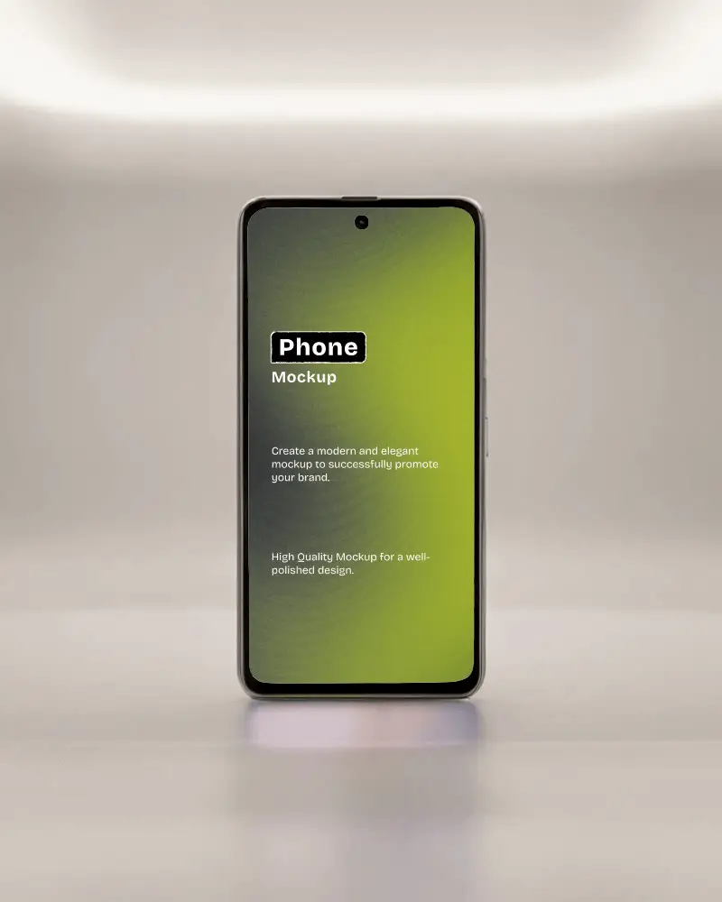 Smartphone Mockup Front View Under Soft Studio Lighting Elegant And High End Display Scene