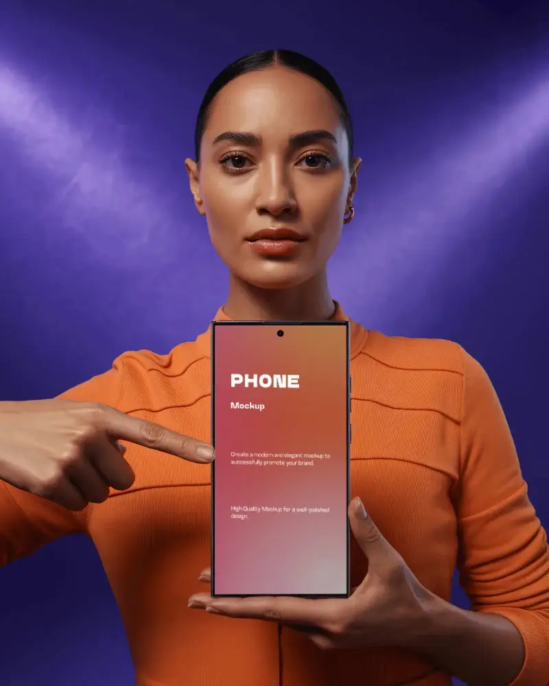 High Resolution Samsung Phone Mockup For App Presentation And Digital Marketing Showcase