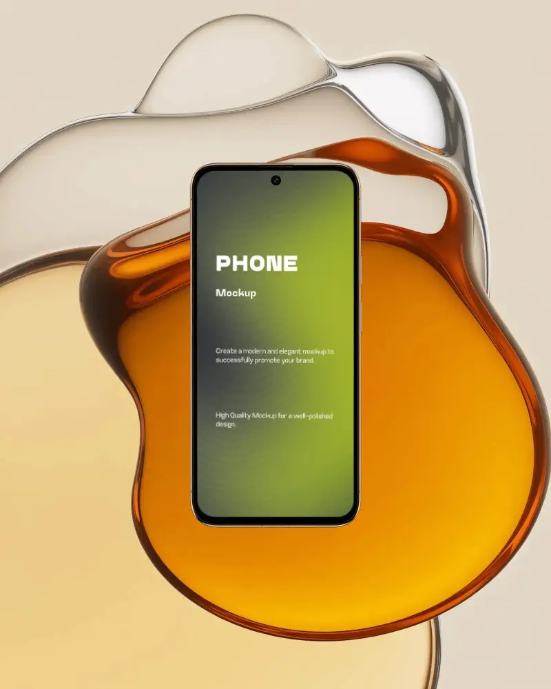 Modern Huawei Phone Mockup With Fluid Glass Effects And Clean Interface For App Presentation