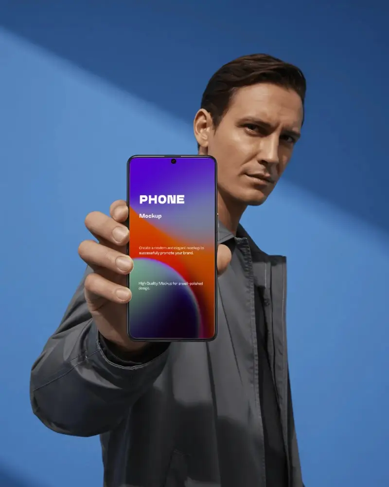 Sleek Modern Samsung Phone Mockup With Edge To Edge Display Perfect For App Showcases