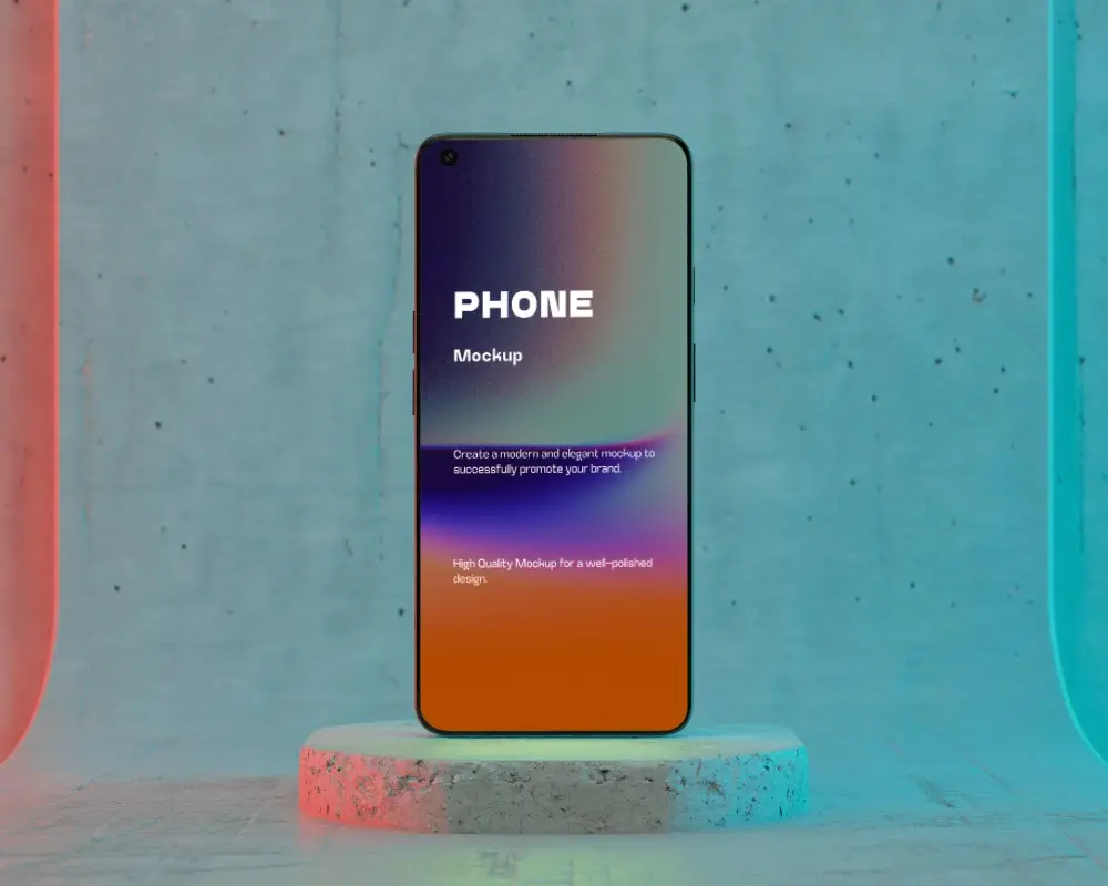 Sleek Minimalist Huawei Phone Mockup For Modern App Presentation And Creative Projects Showcase