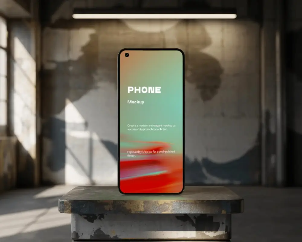 Modern Full Screen Nothing Smartphone Mockup With Night Mode Display High Resolution