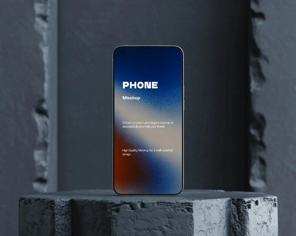 Minimalistic Vivo Smartphone Mockup With Realistic Background For Digital Product Display