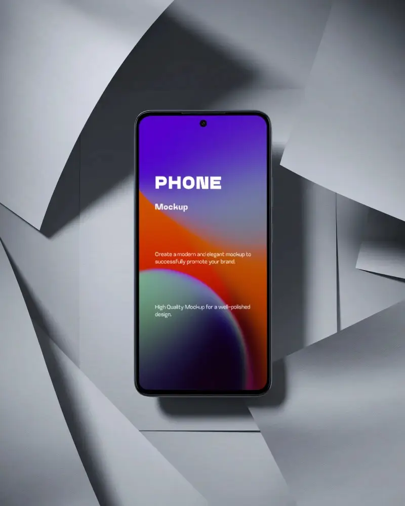 High Resolution Googlepixel Phone Mockup Portrait View Flat Lay For App Showcase Presentation