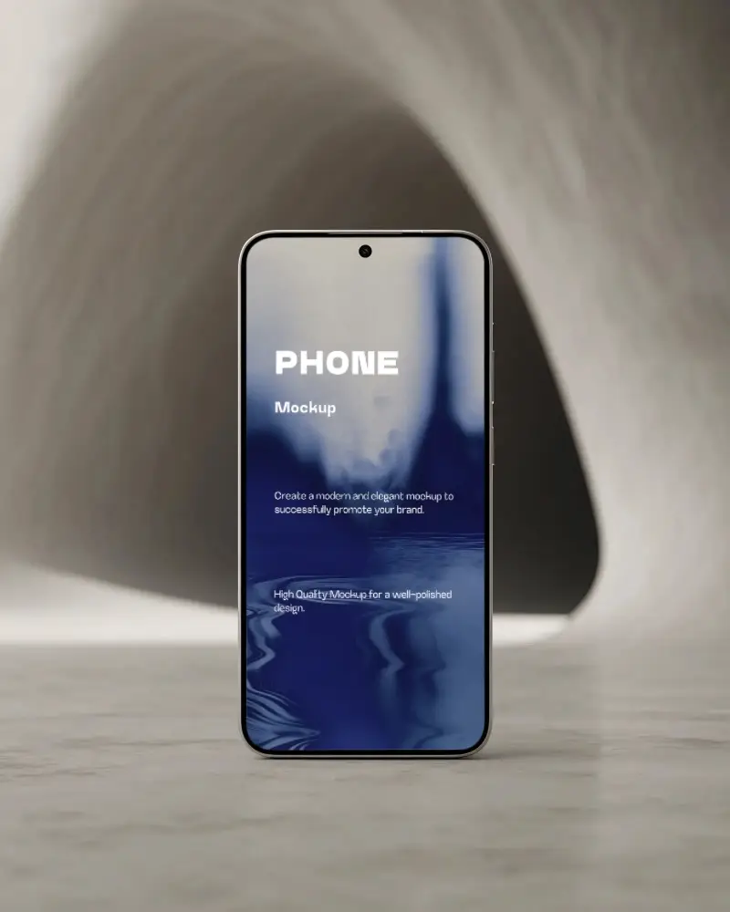Sleek Edge To Edge Mobile Samsung Phone Mockup With Empty Display For Ui Ux Showcase