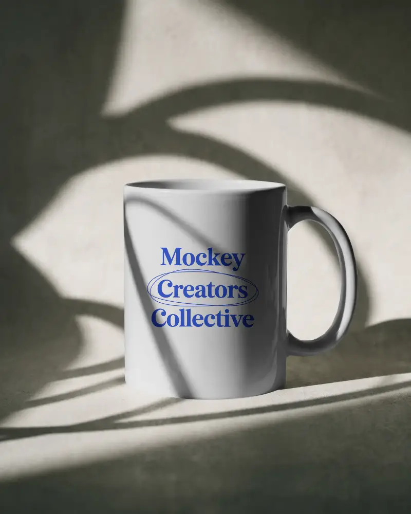 Simple Modern Drinking Mug Mockup With Creative Light Shadow Pattern For Design