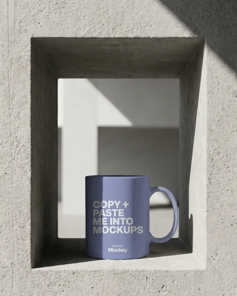 Sleek Handle Mug Mockup Geometric Cutout Ideal For Custom Coffee Or Tea Designs