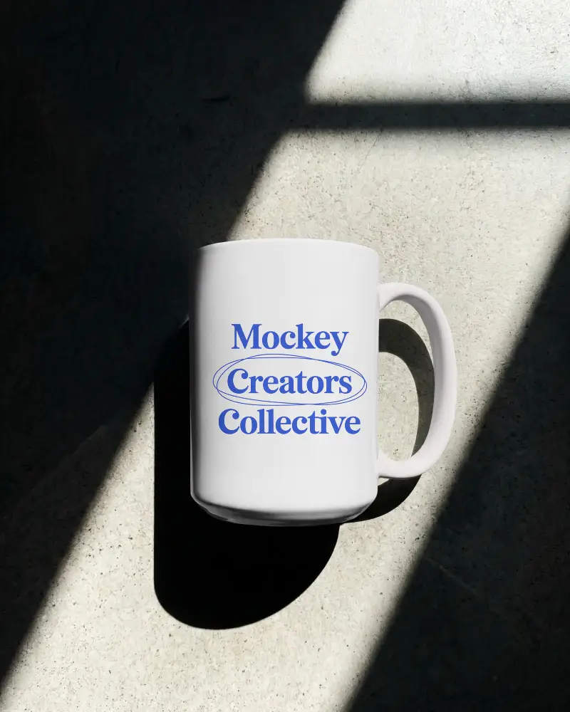 Matte Finished Large Coffee Mug Mockup Stylish Shadow Pattern Ceramic Mockup Image