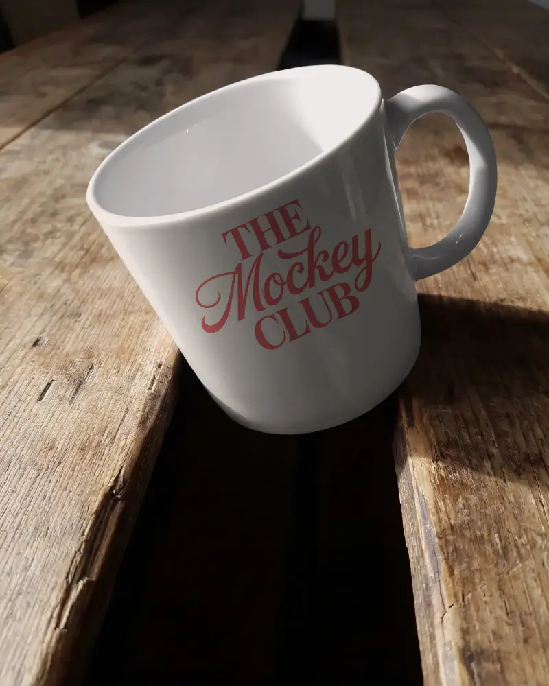 Simple Mug Mockup Showcasing Handle And Empty Interior On Rustic Texture Background