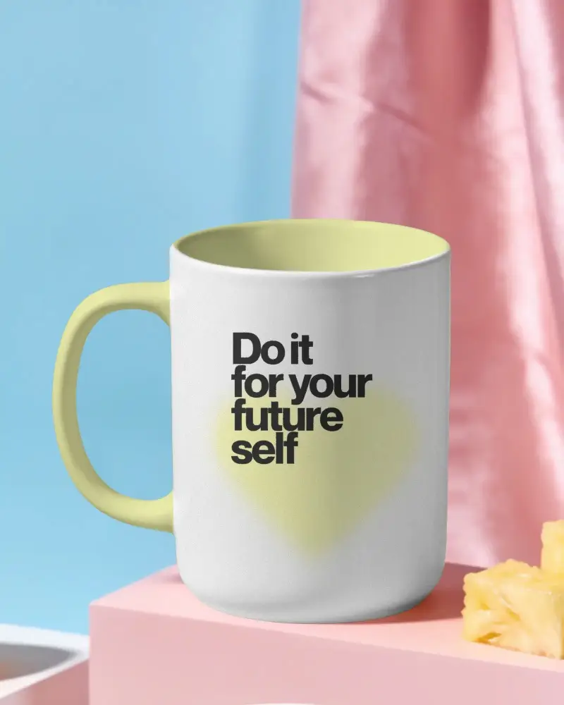 Ceramic Coffee Mug With Straight Handle For Custom Design And Branding Presentation