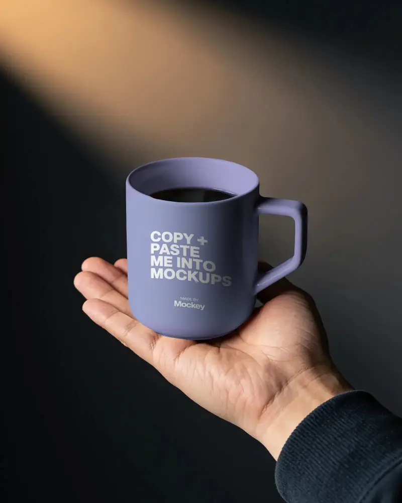 Modern Minimalist Mug Mockup For Coffee Tea Brand Presentations Unique Flat Handle Design