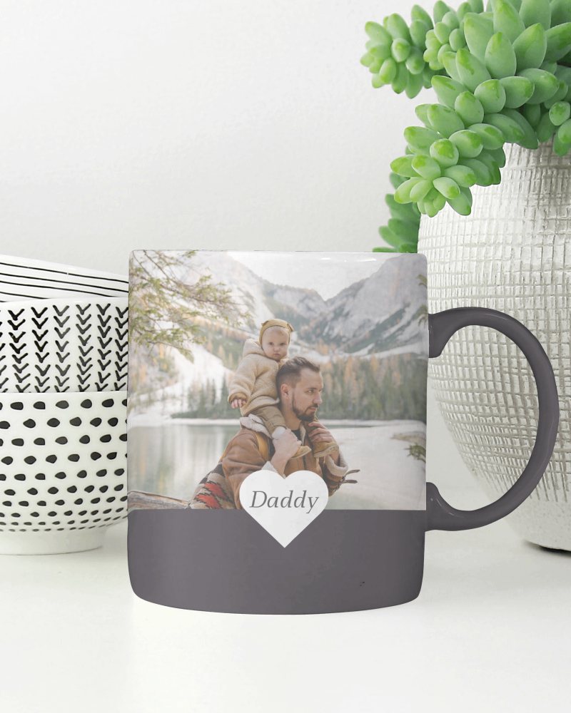 Bright White Mug Mockup With Green Plant And Patterned Vase