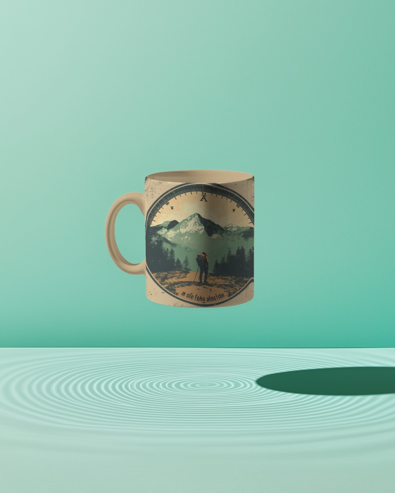 Floating White Mug Mockup With Soothing Background Effects For Creative Custom Designs