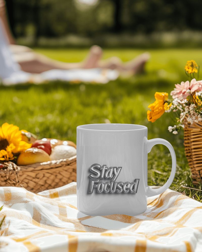 Motivational Outdoor Mug Mockup With Spring Flowers And Basked Treats