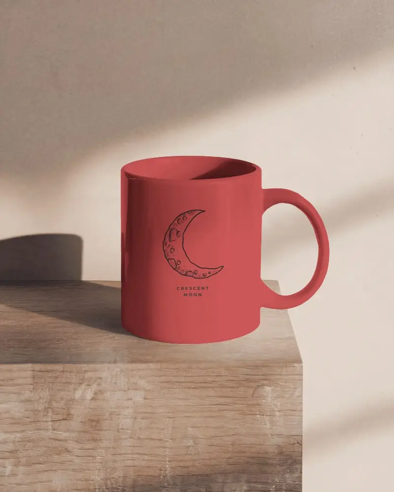Rustic Mug Mockup White Coffee Cup With Design Space On Wooden Surface And Warm Natural Lighting Cozy And Wholesome Ambience