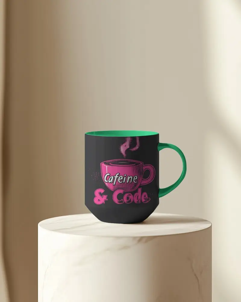 Minimalist Mug Mockup White Coffee Cup With Design Space On Neutral Pedestal Clean And Modern Aesthetic