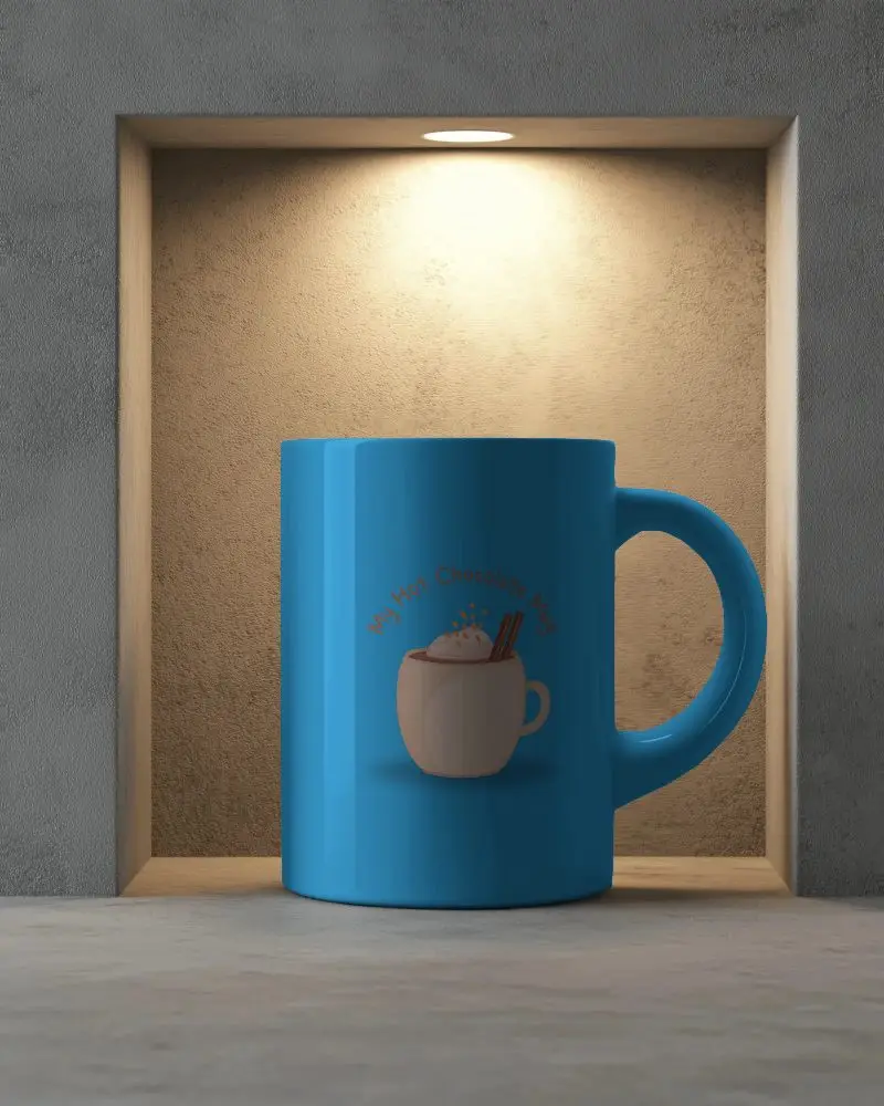 Ceramic Mug Mockup Template With Lighting For Custom Logo Or Quote Design Showcase