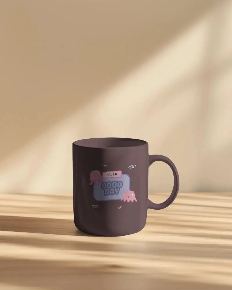 Minimalist Mug Mockup Ceramic Cup With Centered Design Space On Soft Gradient Backdrop Lifestyle Product Display