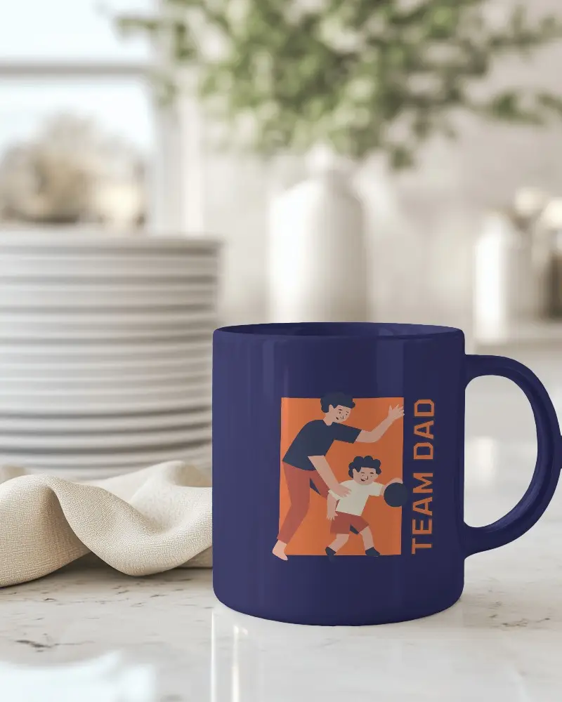 Stylish Mug On Marble Surface With Blank Design Area Perfect For Custom Artwork And Branding