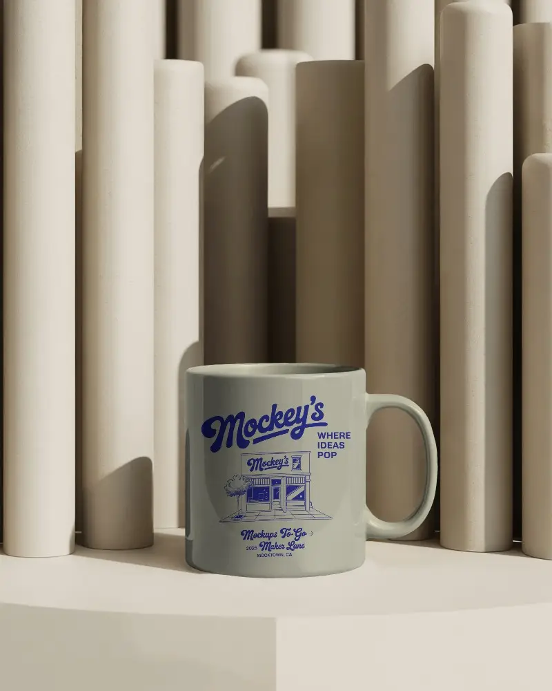 Minimalist Ceramic Mug Mockup With Simple Cylindrical Background For Branding Projects 0203