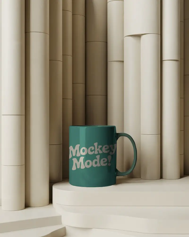 Sleek Minimalist Matte Finish Coffee Mug On Modern Abstract Geometric Background Setup 0204