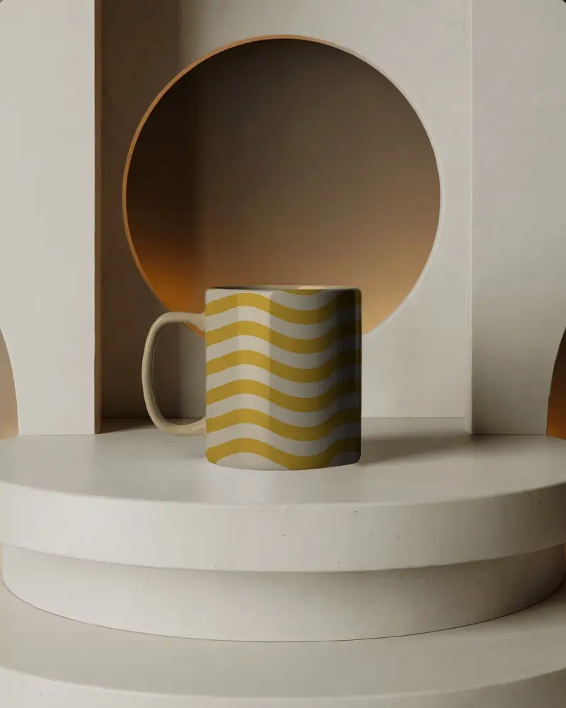 Simple Modern Coffee Mug Ceramic Blank Customizable Print Ready Design 0206