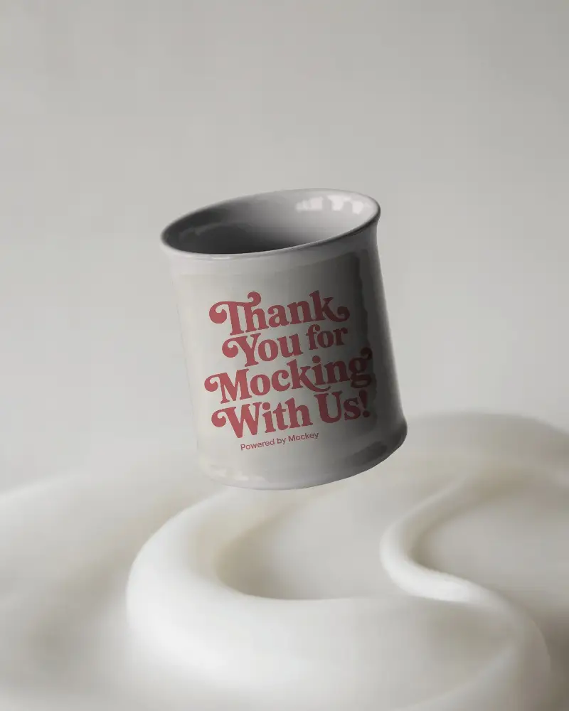 Minimalist Ceramic Mug Mockup For Coffee Tea Template Design In Studio Setting