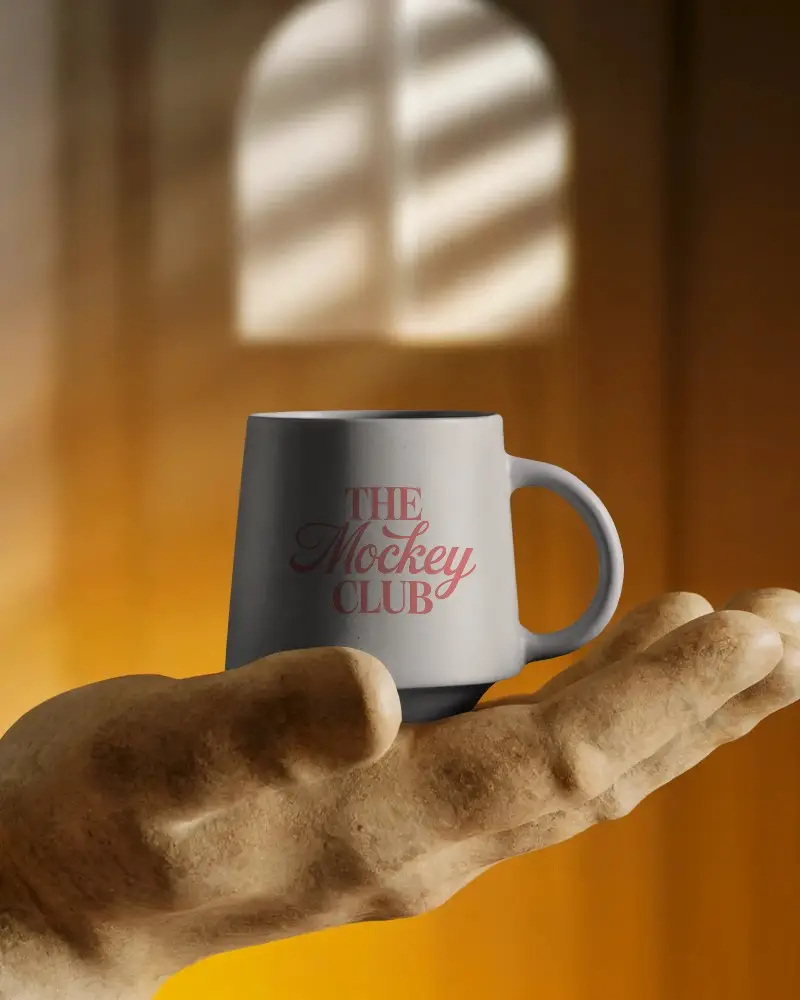 Minimalist Handheld Coffee Mug Mockup For Modern Cup Design Presentation