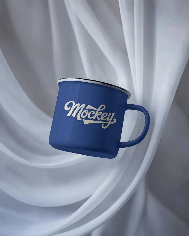 Classic Enamel Mug Mockup With Sturdy Handle For Coffee Tea And Outdoor Adventures