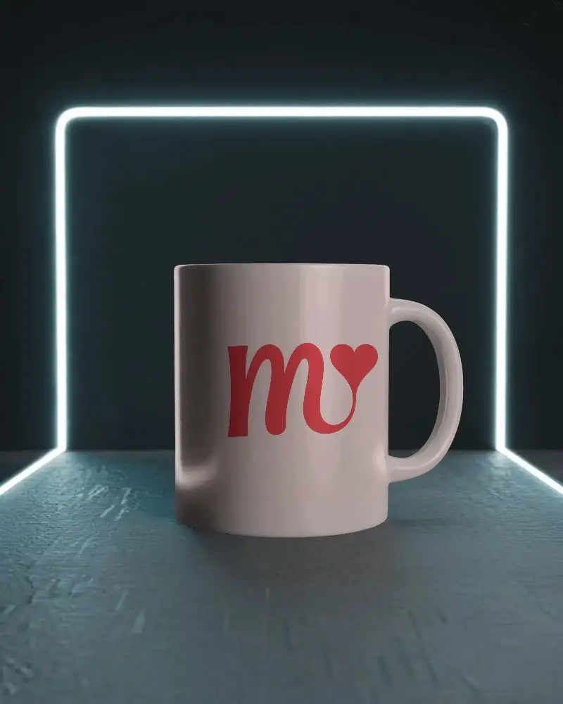 Modern Minimalist Ceramic Mug Mockup With Handle For Hot Beverage Display And Branding Mockup