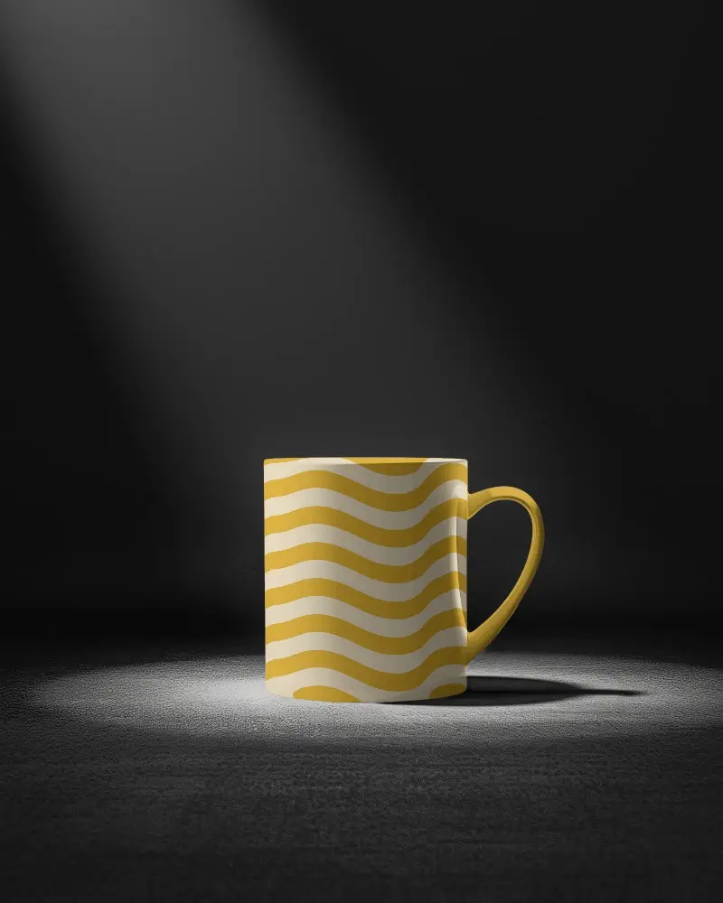 Sleek Plain Coffee Cup Mockup Modern Design Isolated On Textured Surface With Shadow