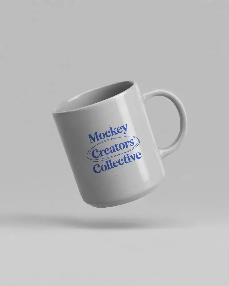 Clean Simple Mug Mockup Floating Against Solid Background Perfect For Branding