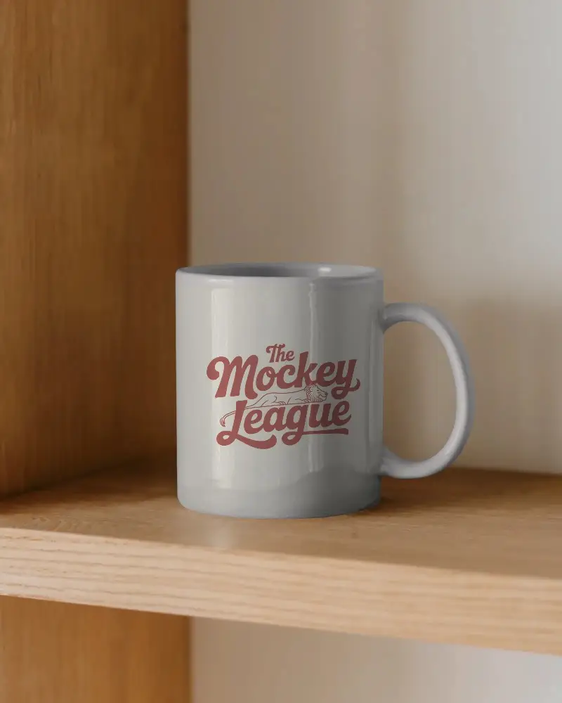 Classic Plain Mug Mockup On Simple Wooden Surface Ideal For Design