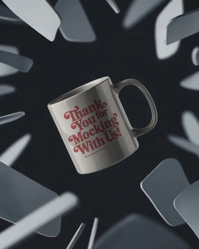 Sleek Floating Ceramic Coffee Mug Mockup For Custom Designs And Branding Presentations