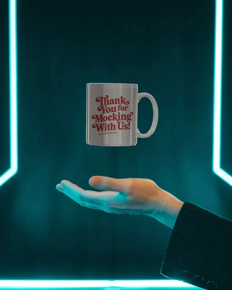 Sleek Floating Coffee Mug Mockup For Custom Designs And Promotional Use