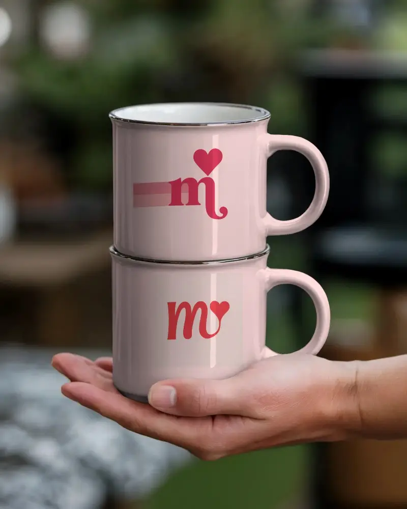 Two Piece Handheld Mug Set Ideal For Home Offices Or Cafes Modern And Minimalist Design