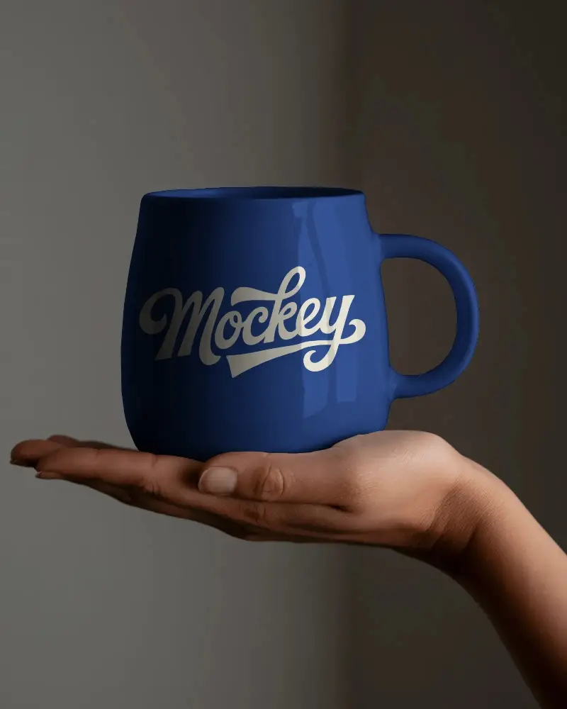 Ceramic Mug Mockup In Hand For Cup Design Presentation And Custom Coffee Cup Display
