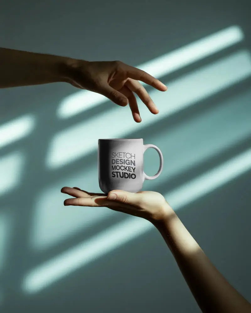 Sleek Customizable Ceramic Mug Mockup For Coffee Tea And Hot Beverages Promo