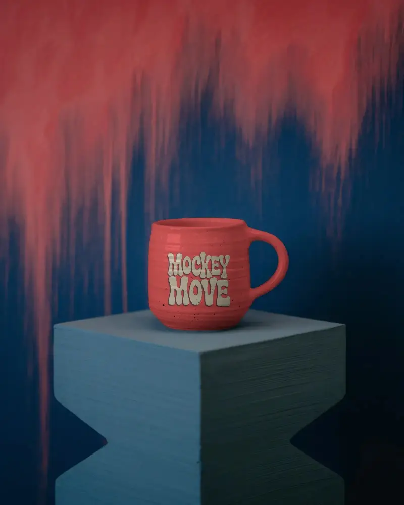 Rustic Ceramic Mug Mockup Unique Textured Handmade Pottery For Coffee Or Tea Lovers