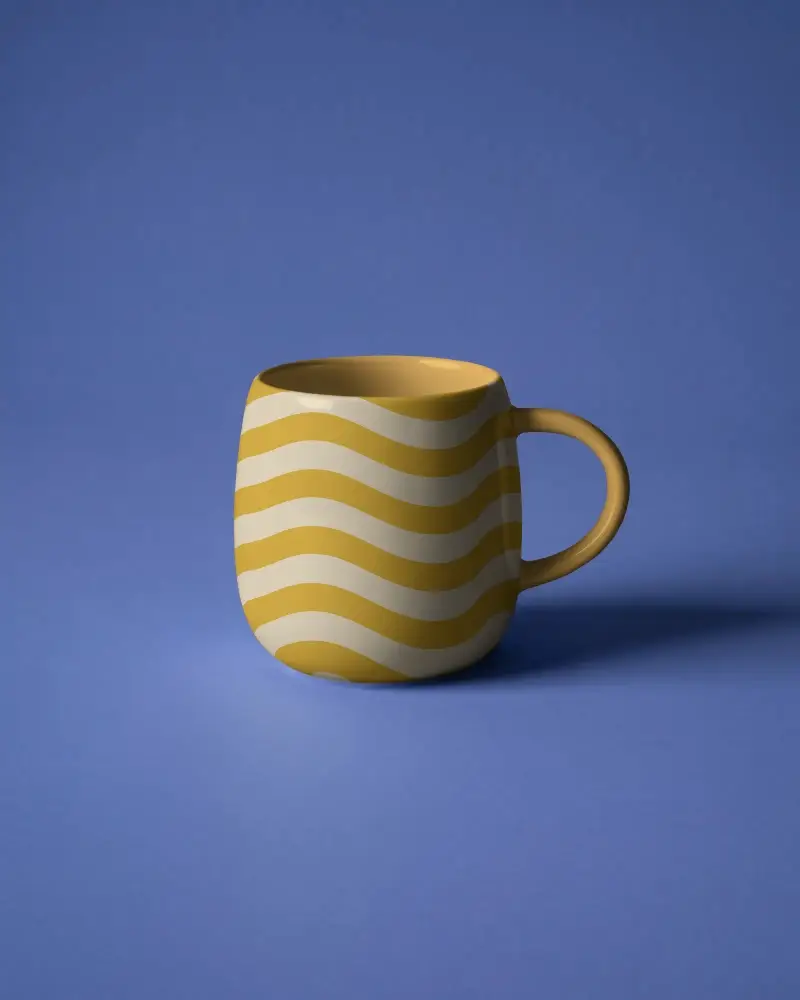 Ceramic Mug Mockup With Rounded Shape For Custom Designs And Logo Presentations
